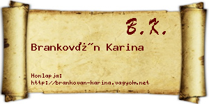 Brankován Karina névjegykártya
